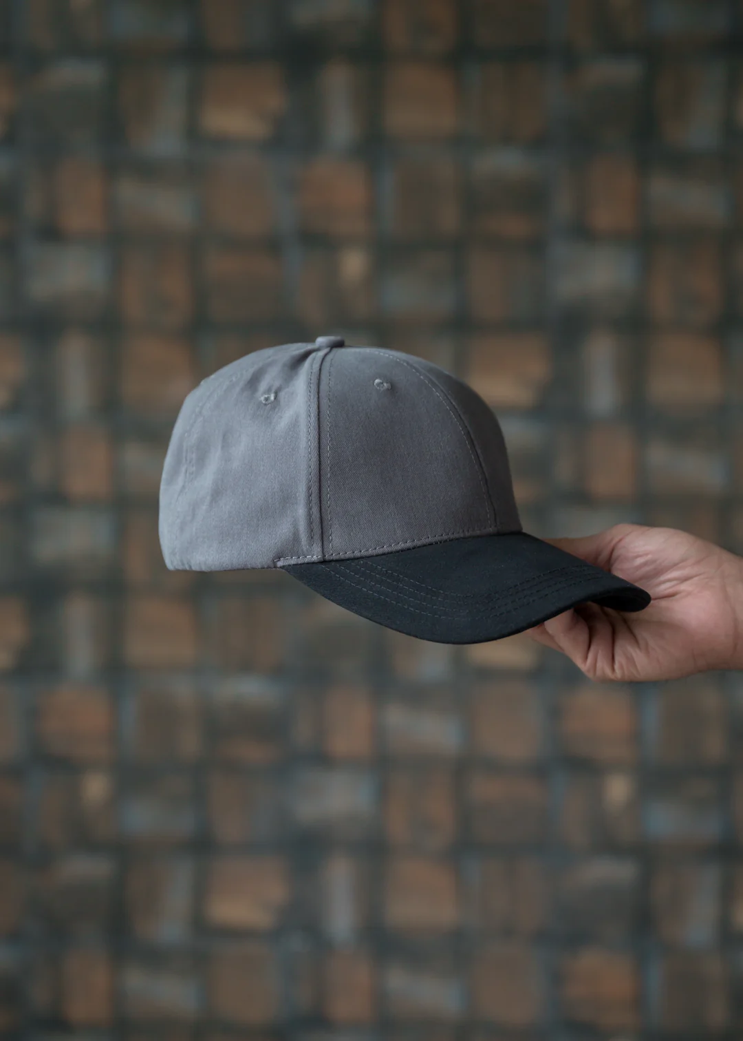 Black Grey Dual Tone Twill Cap